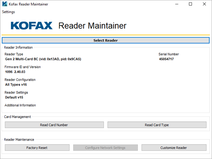 Reader Maintainer von BALTECH für Print-Management-Leser
