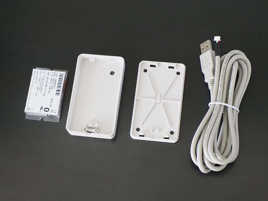 BALTECH RFID reader ID-engine ZB Brick Set: USB cable, reader module, housing for self-assembly