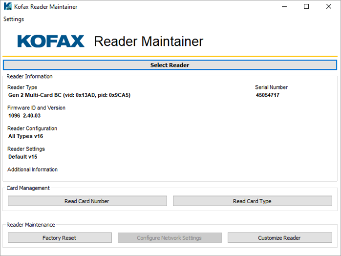 Reader Maintainer by BALTECH for print management readers